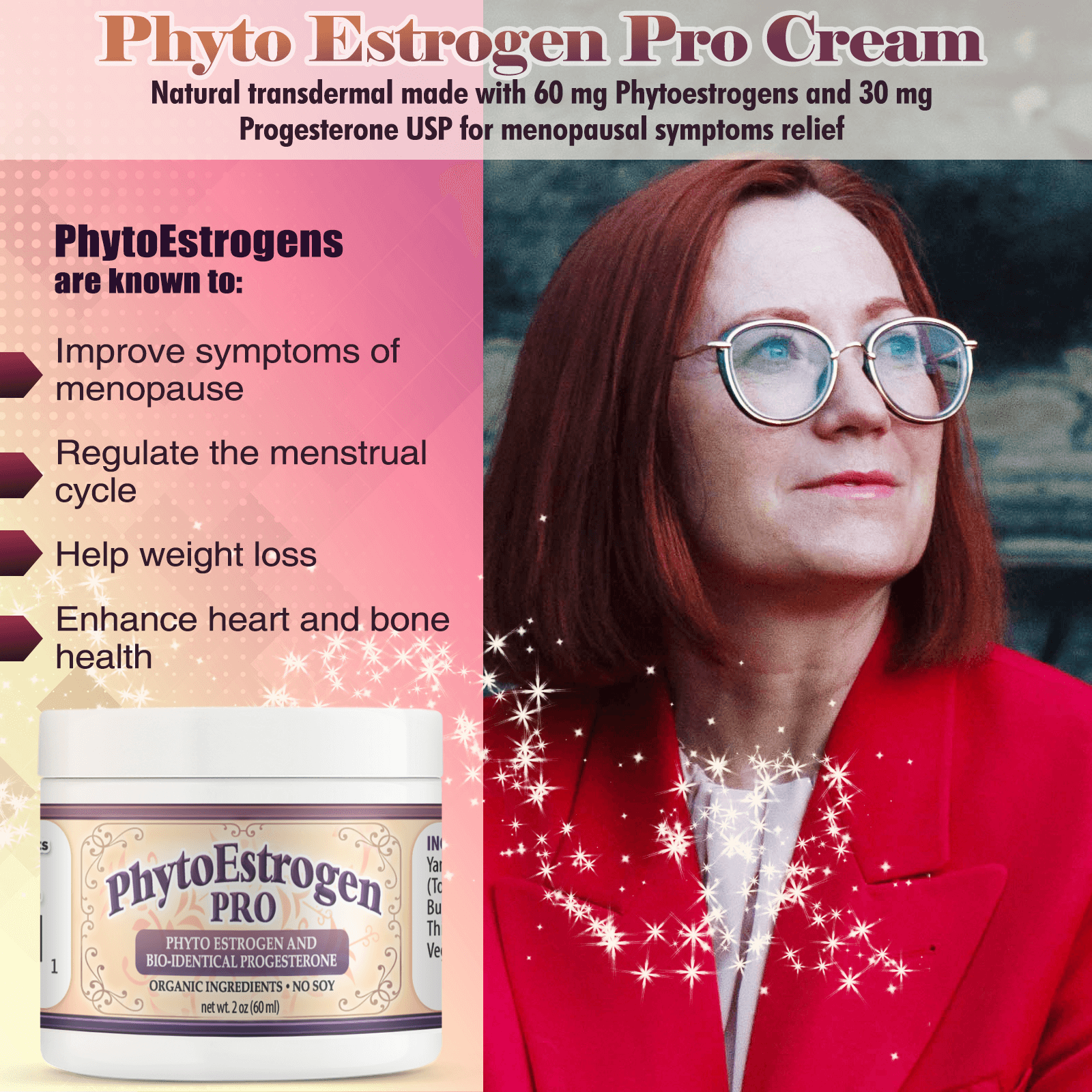 PhytoEstrogen Cream for Menopausal Symptom Relief Infographics